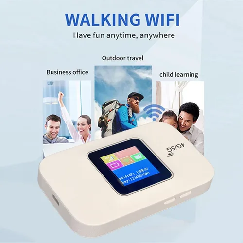 Vista 2 de Sanpyl Enrutador WiFi 4G, enrutador de punto de acceso móvil 4G con ranura para tarjeta micro SIM, batería de 3000 mAh, enrutadores de viaje