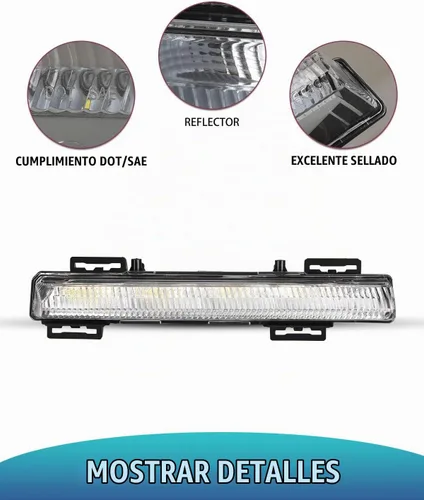 Vista 3 de 1 par de luces LED de conducción diurna DRL para la izquierda y derecha, lámpara antiniebla compatible con Mercedes Benz W204 W212 C-Class E-Class