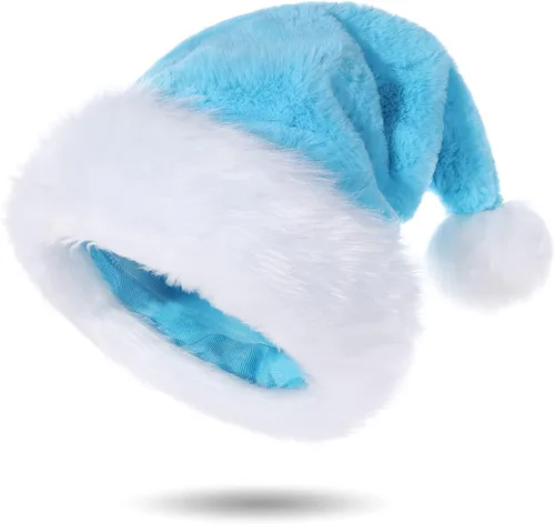 Vista 13 de Sombreros de Papá Noel para adultos, unisex, de terciopelo al tacto, cómodos, sombreros de Navidad para Año Nuevo, fiestas, suministros de Navidad