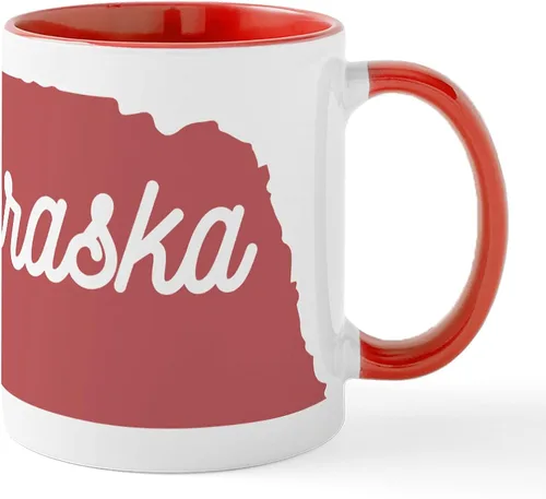 Vista 88 de CafePress I Love Nebraska Taza de café de cerámica de 11 oz (11.0 fl oz)