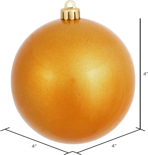 Vista 2 de Vickerman Adorno de bola de caramelo de oro antiguo de 4 pulgadas, 6 por bolsa