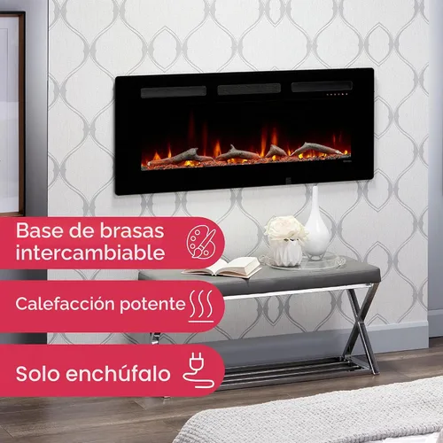 Vista 3 de Dimplex Sierra - Chimenea eléctrica lineal de 48 pulgadas, color negro, 1400 W