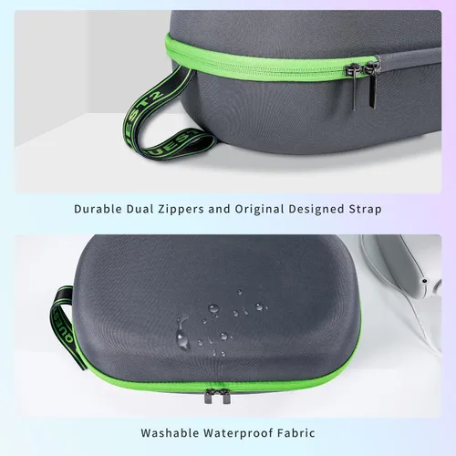 Vista 6 de GetD Funda rígida compatible con auriculares Meta Oculus Quest 2 BasicEliteProPICO 4 versión VR, controladores táctiles y accesorios de versión