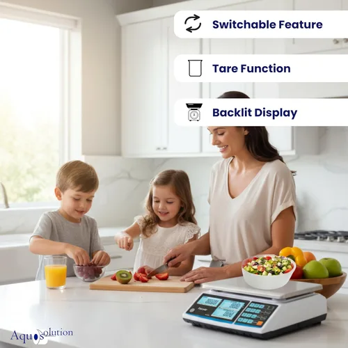 Vista 2 de Aquos ZTP Price Computing Scale – Clase III NTEP Legal para comercio, báscula digital comercial con pantalla LCD retroiluminada y placa de acero