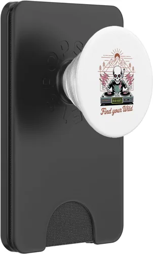 Vista 8 de Dead Beats Skeleton Dj Music Fun Turntables Retro Punk EDM PopSockets Adhesive PopGrip
