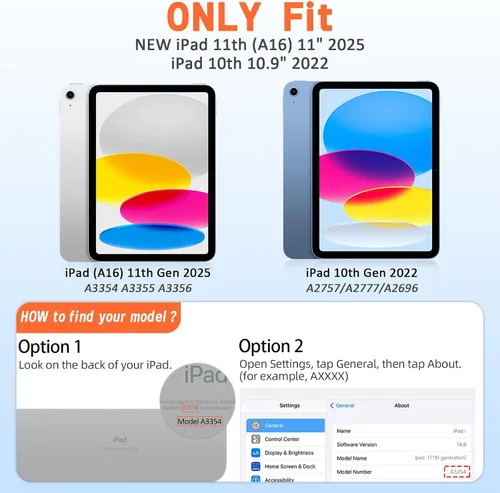 Vista 2 de AVAWO - Funda infantil para iPad de 10.9 pulgadas con protector de pantalla integrado, duradera, a prueba de golpes, ligera, con mango protector