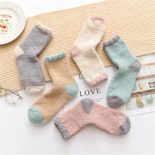 Vista 3 de TRENIS Winter Socks Colorful Sock Thickened Insulation Home Socks Minimalist Floor SocKs Sleep SockS