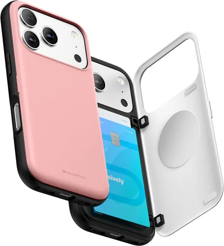 Vista 70 de GOOSPERY Parachoques magnético para puerta compatible con iPhone 15, funda con tarjetero, cartera con cierre magnético automático, protector de Azul