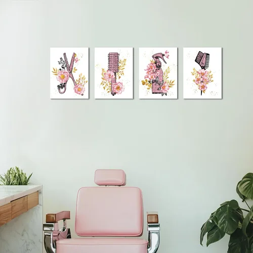 Vista 5 de SkenoArt Salón de belleza Arte de pared Herramientas de corte de pelo Pintura Peluquería Decoración de pared Decoración de pared Moda Cosmética