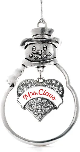 Vista 66 de Inspired Silver - Big Sis - Adorno de Navidad plateado - Adorno de árbol de Navidad con dije de corazón con circonita cúbica - Decoración colgante