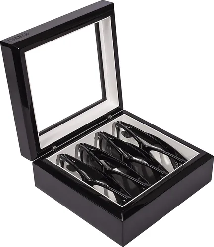 Vista 3 de OYOBox Mini organizador de gafas de lujo, caja de exhibición de madera para gafas + gafas de sol