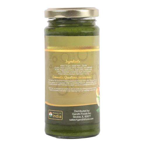 Vista 3 de Chutney de menta TAJ Chutney de menta fresca Chutney de Pudina (8.82 oz)