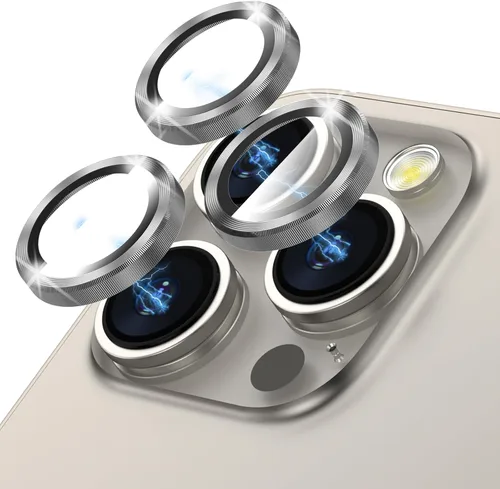 Vista 10 de Protector de lente de cámara brillante compatible con iPhone 13 Pro (6.1 pulgadas)/13 Pro Max (6.7 pulgadas), vidrio templado ultra