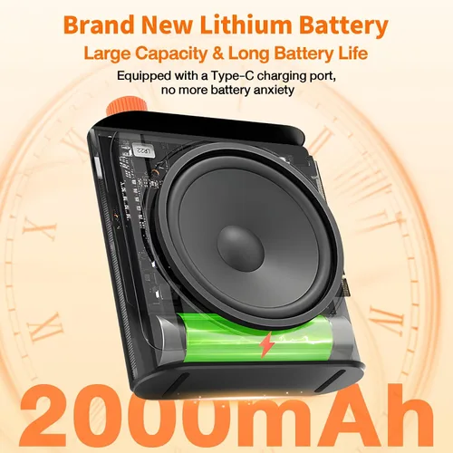 Vista 7 de Daakro Amplificador de voz inalámbrico con micrófono de solapa magnético, amplificador de potencia Bluetooth de 2000 mAh con 2 micrófonos
