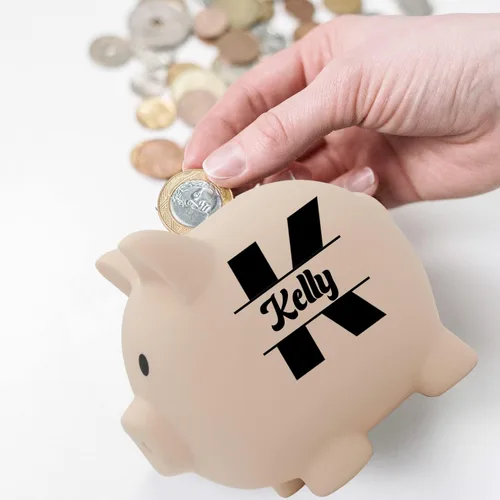Vista 5 de AIFLM Alcancía personalizada con nombre personalizado, caja de dinero para niñas y niños, caja de dinero de ahorro para cumpleaños, Navidad, día