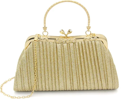 Vista 8 de Bolso de mano para mujer, bolso de noche brillante para fiesta, baile, boda, formal