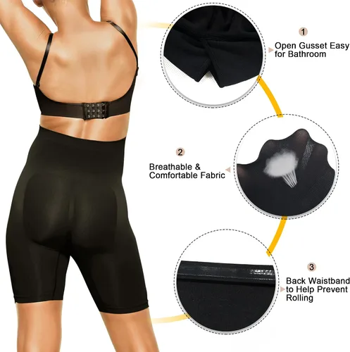 Vista 4 de SHAPERX Pantalones cortos de maternidad para mujer sobre el vientre