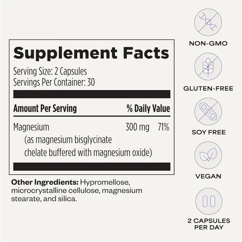 Vista 6 de Magnesium 101 de Dave Asprey Apoyo diario para el sueño, el metabolismo, la relajación y la salud del corazón Bisglicinato de magnesio quelado