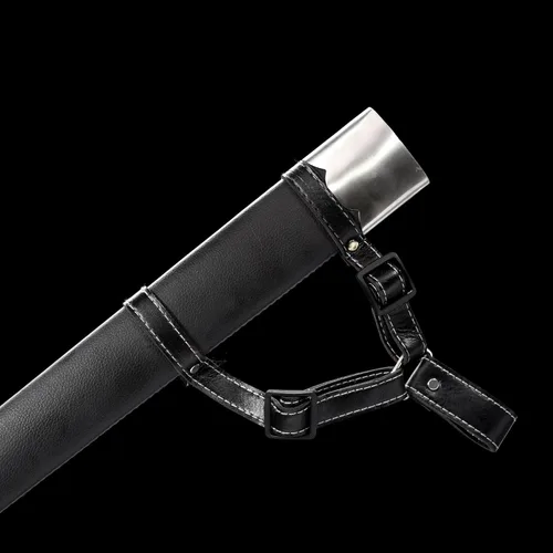 Vista 6 de Hoja afilada de acero forjado a mano de 48 pulgadas, espiga completa con funda protectora de cuero, espada medieval de metal real, regalos