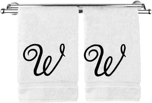 Vista 202 de Toalla de mano con monograma, regalo personalizado, 16 x 30 pulgadas, extra absorbente, 100% algodón turco, acabado de rizo suave, para baño, cocina