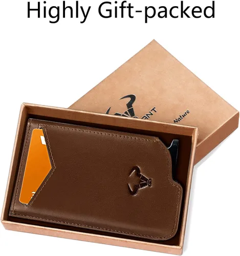 Vista 7 de Bigant Cartera delgada para hombre, cartera de aluminio con clip para dinero, 8 tarjetas, bloqueo RFID