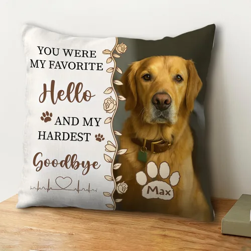 Vista 6 de Funda de almohada conmemorativa personalizada para mascotas, regalos conmemorativos para perros, gatos con nombre y foto personalizados, regalo