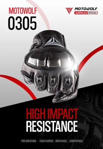 Vista 2 de Motowolf MDL0305 - Guantes de motocicleta para hombres y mujeres, con pantalla táctil, transpirables, para BMX, ATV, MTB, carreras de carretera