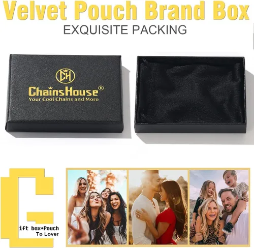 Vista 8 de ChainsHouse Anillo de eslabones cubanos de acero inoxidable para hombres y mujeres, 0.252 in - 0.276 in de ancho, tamaño 07-14, con caja de regalo