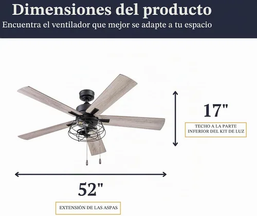 Vista 5 de Prominence Home - Ventilador de techo Marshall 51457-01, 52, negro mate