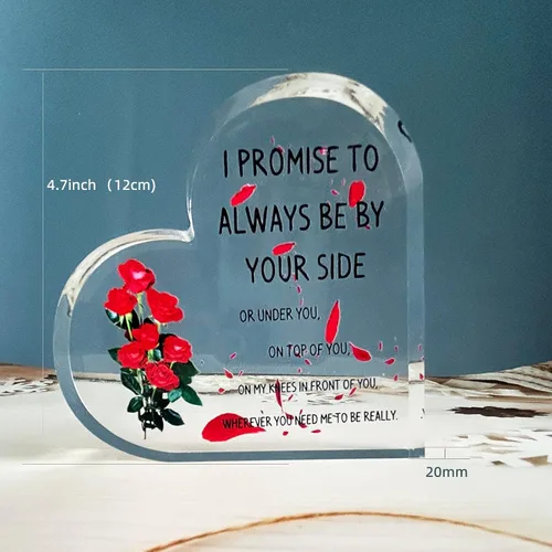 Vista 3 de Placa de corazón de acrílico, citas inspiradoras, regalo romántico para novia, novio, amante, regalo para boda, cumpleaños, aniversario, decoración
