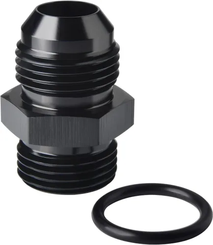 Vista 27 de 4AN macho a 4AN ORB con junta tórica Boss adaptador de riel de bomba de combustible de aluminio negro