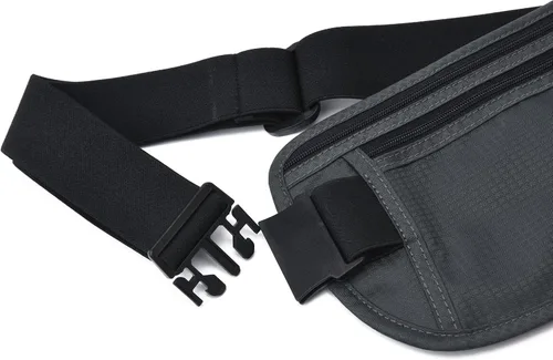 Vista 140 de DAITET Cinturón de dinero, soporte para pasaporte, cartera de viaje oculta segura con bloqueo RFID, riñonera encubierta (negro), Negro, Rfid