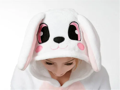 Vista 5 de MizHome - Pijama de conejo blanco para cosplay