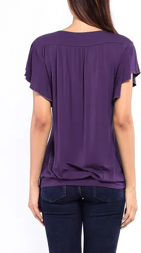 Vista 4 de Helloacc, camisa con mangas cortas con volado, holgada, cuello en V