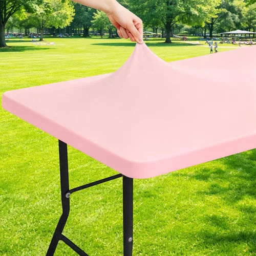 Vista 66 de Moosfor - Mantel elástico de elastano para mesa rectangular de 4 pies, manteles ajustables para picnic, funda estirable y lavable para mesa de patio