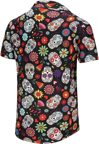 Vista 79 de KYKU - Camisa hawaiana funky para hombre, ropa tropical para vacaciones en Palm Beach