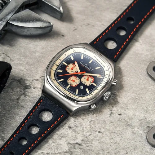 Vista 3 de Cadola Reloj cronógrafo Hulme de 1.654 in para hombre con correa de cuero CD-1026
