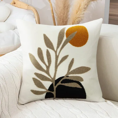 Vista 16 de Merrycolor Fundas de almohada decorativas bohemias para cama, modernas de mediados de siglo, fundas de almohada verde hoja, funda de almohada