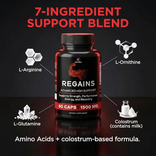 Vista 8 de Suplementos HGH para hombres y mujeres - REGAINS paquete de inicio, péptidos anabólicos para el crecimiento muscular, recuperación muscular