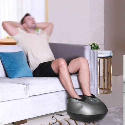 Vista 4 de TOEWOE Máquina masajeadora de pies con calor, masaje de tejido profundo, alivio del dolor, vibración y compresión, mejora la circulación sanguínea
