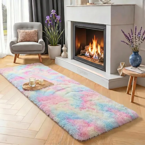 Vista 45 de Alfombras grises pequeñas para dormitorio, 2 x 4 pies, alfombras de pasillo lavables de felpa para pasillo 2- Gris