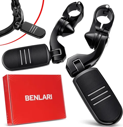 Vista 8 de Benlari Estriberas de Carretera, Estriberas Ajustables de Acero Inoxidable 304 de 1.25" Compatibles con Harley Touring Street Glide Softail Dyna