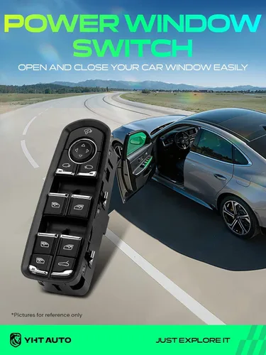 Vista 2 de YHTAUTO Interruptor principal de ventana eléctrica de repuesto para Porsche Cayenna 2011-2014, Macan 2015, Panamera 2010-2015, 13 pines