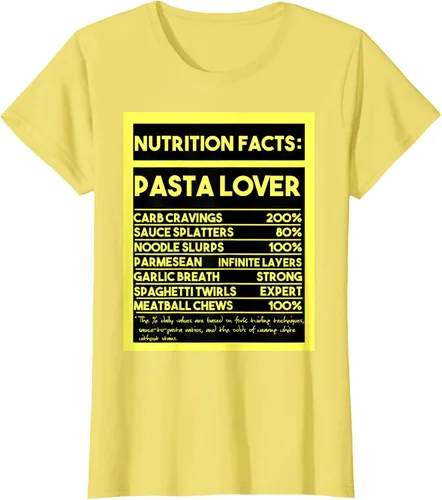 Vista 38 de Pasta Lover Nutrition Facts: The Ultimate Carb Connoisseur's T-Shirt Negro