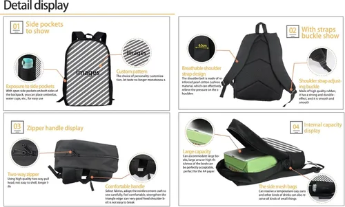 Vista 5 de AFPANQZ Mochila para niños, juego de 3 piezas, bolsas escolares de gran capacidad con aislamiento térmico, bolsas pequeñas para lápices, paquete de 3