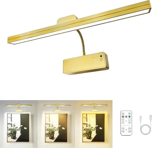 Vista 19 de MIOBLUE Luces LED para fotos con control remoto, luz de metal de 16 pulgadas, lámpara de visualización recargable, luz de diana regulable