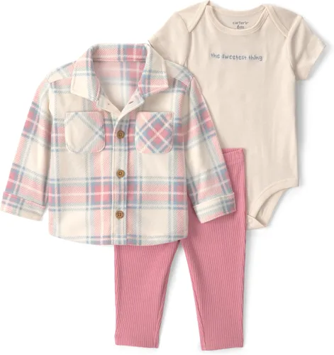 Vista 30 de Carter's Conjunto de pantalón de 3 piezas para bebé niña Floral verde