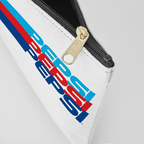 Vista 6 de CafePress Pepsi - Bolsa de maquillaje con cremallera a rayas, 8.5 x 6 pulgadas, Blanco