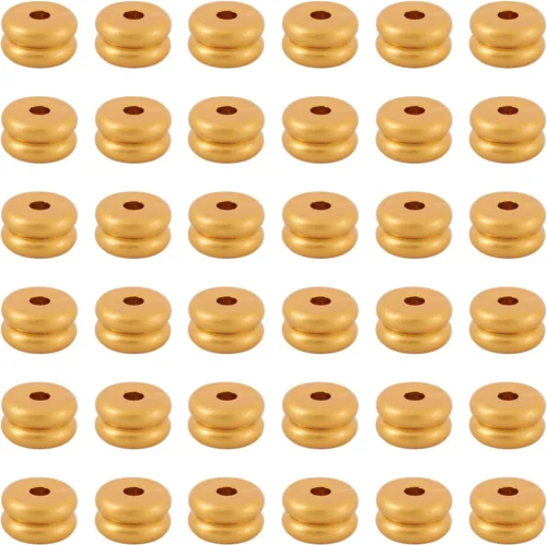 Vista 19 de Craftdady 100 cuentas redondas de latón macizo rellenas de oro de 14 quilates, cuentas pequeñas espaciadoras para pulseras, collares, suministros