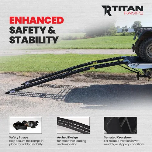 Vista 5 de Titan Ramps Par de rampas de carga para cuatriciclo hechas de aluminio, 8 pies (94 - S).